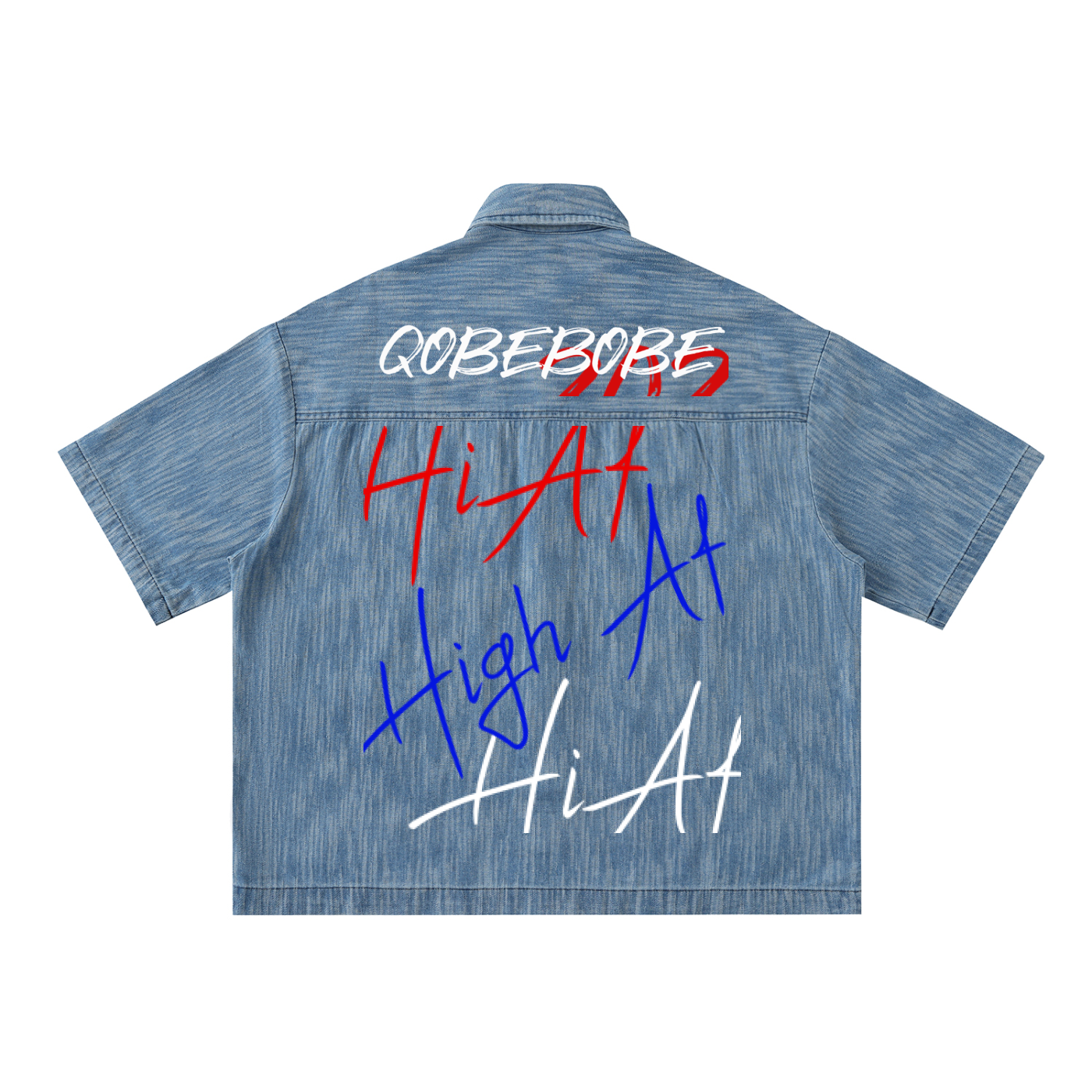 Distressed Wash Short-Sleeve Shirt