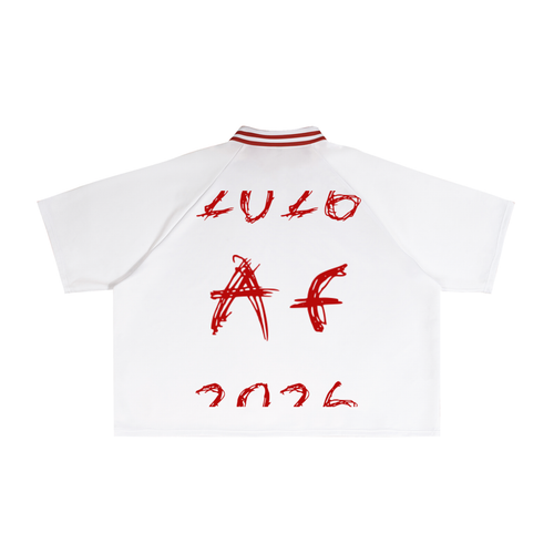 Contrast Lapel Collar Boxy T-Shirt