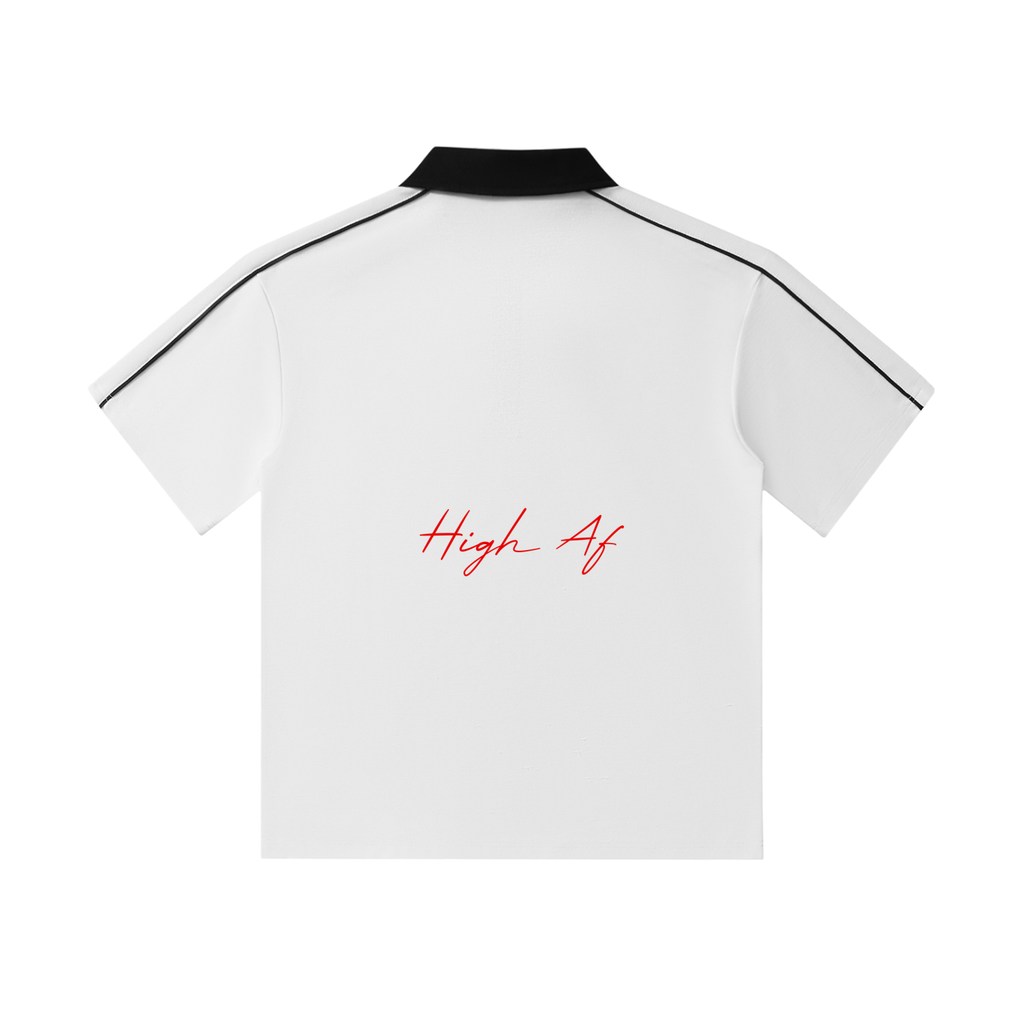 Contrast Collar Short-Sleeve Polo Shirt