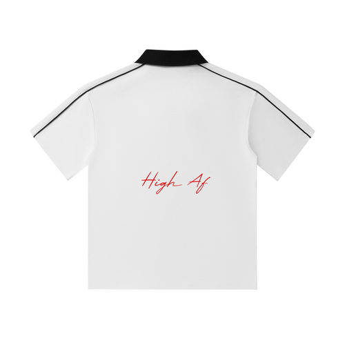 Contrast Collar Short-Sleeve Polo Shirt