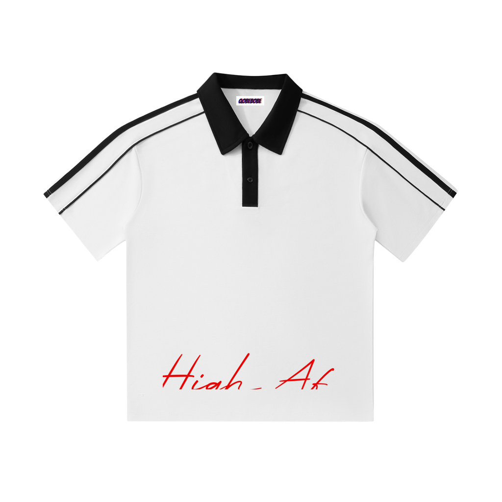 Contrast Collar Short-Sleeve Polo Shirt